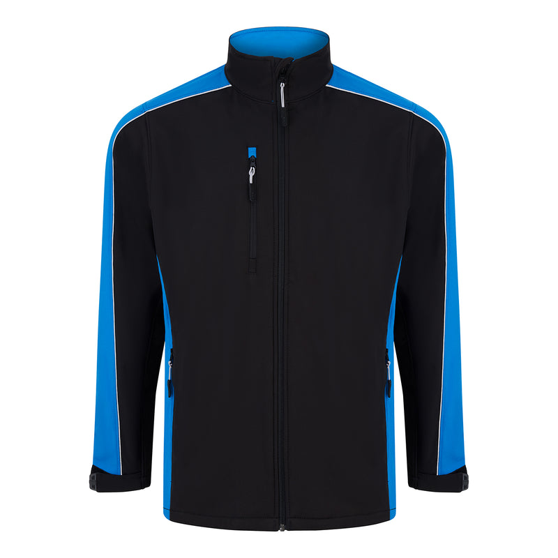 Load image into Gallery viewer, Avocet Softshell Jacket 3 Layer Black/Reflex Blue 320gsm
