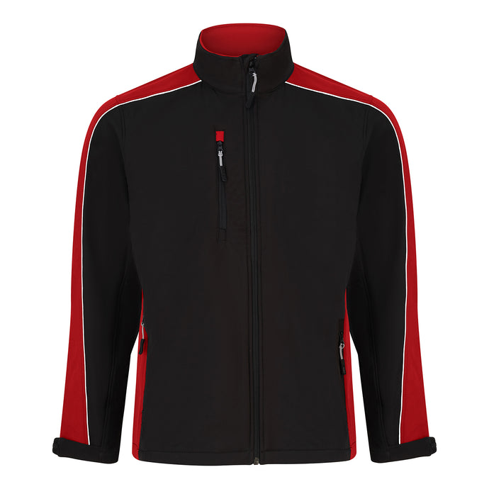 Avocet Softshell Jacket 3 Layer Black/Red 320gsm