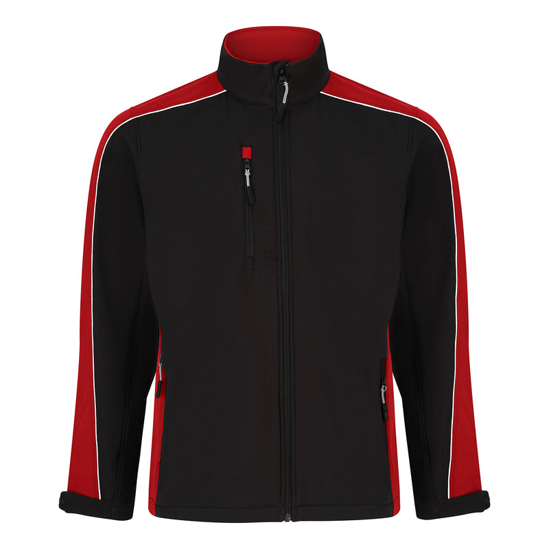 Load image into Gallery viewer, Avocet Softshell Jacket 3 Layer Black/Red 320gsm
