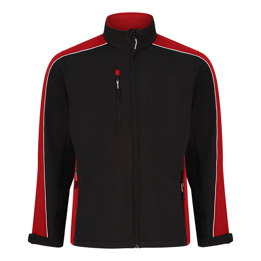 Avocet Softshell Jacket 3 Layer Black/Red 320gsm