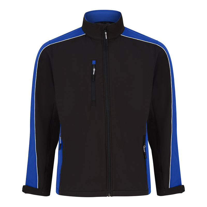 Load image into Gallery viewer, Avocet Softshell Jacket 3 Layer Black/Royal Blue 320gsm
