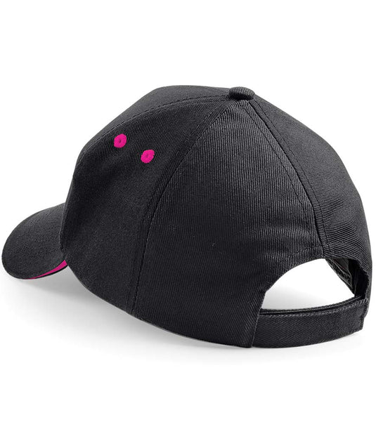 Beechfield 5 Panel Cap Black/Fuchsia