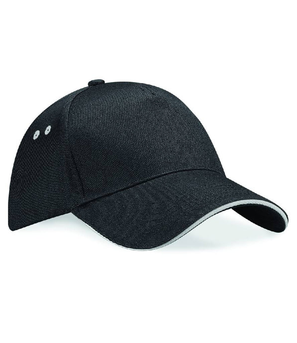 Beechfield 5 Panel Cap Black/Grey