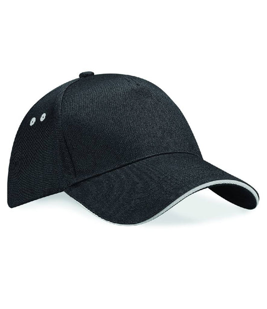 Beechfield 5 Panel Cap Black/Grey