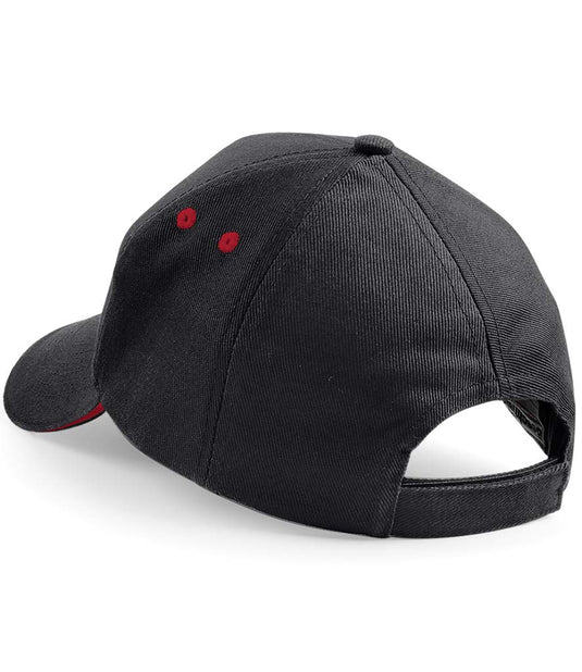 Beechfield 5 Panel Cap Black/Red
