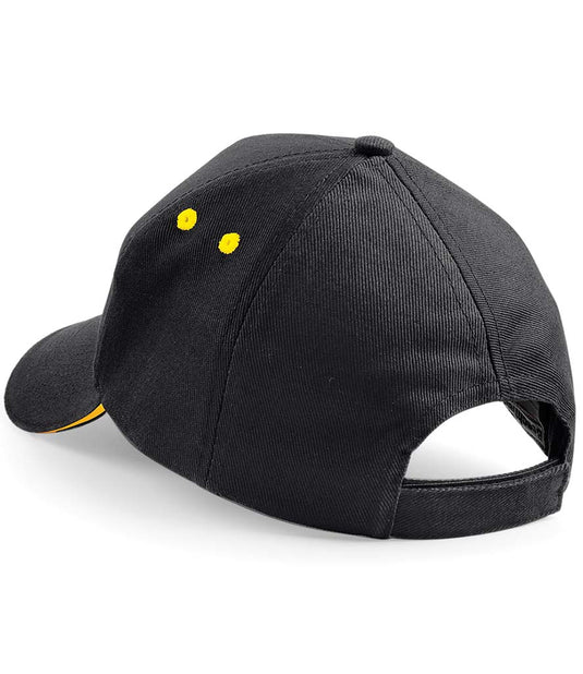 Beechfield 5 Panel Cap Black/Yellow