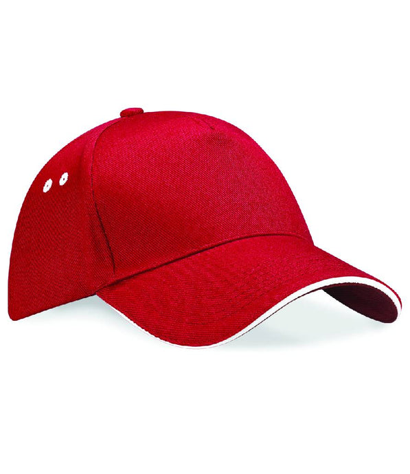 Beechfield 5 Panel Cap Red/White