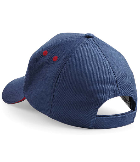 Beechfield 5 Panel Cap Navy Blue/Red
