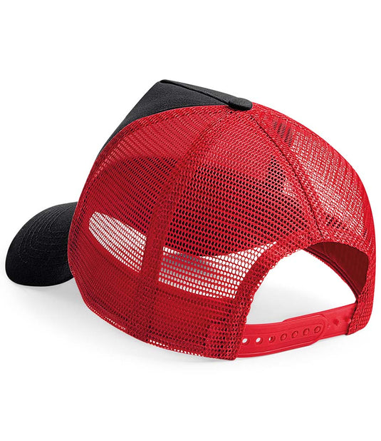 Beechfield Snapback Trucker Cap | Black/Classic Red