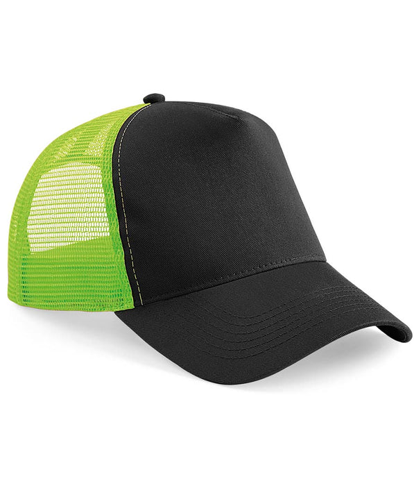 Beechfield Snapback Trucker Cap | Black/Lime Green